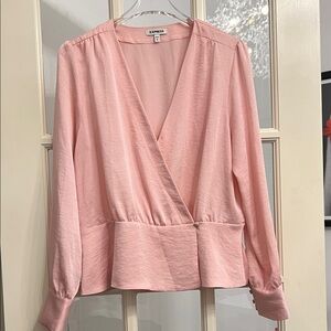 Express Pink Wrap Blouse